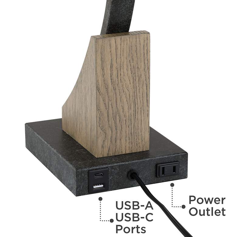 Image 6 Franklin Iron Works Oak River 22 inch Mica Shade USB and Outlet Desk Lamp more views