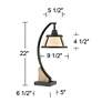 Franklin Iron Works Oak River 22" Mica Shade USB and Outlet Desk Lamp