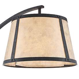 Image3 of Franklin Iron Works Oak River 66 1/2" Gray Blond Mica Arc Floor Lamp more views