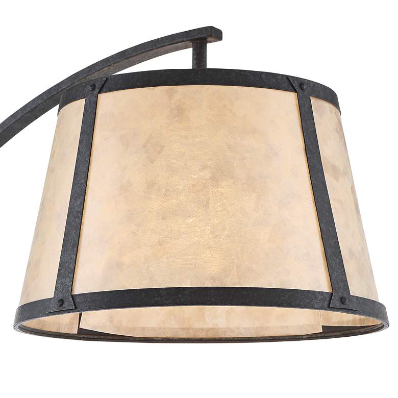 Image 3 Franklin Iron Works Oak River 66 1/2 inch Gray Blond Mica Arc Floor Lamp more views