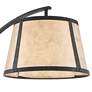 Franklin Iron Works Oak River 66 1/2" Gray Blond Mica Arc Floor Lamp