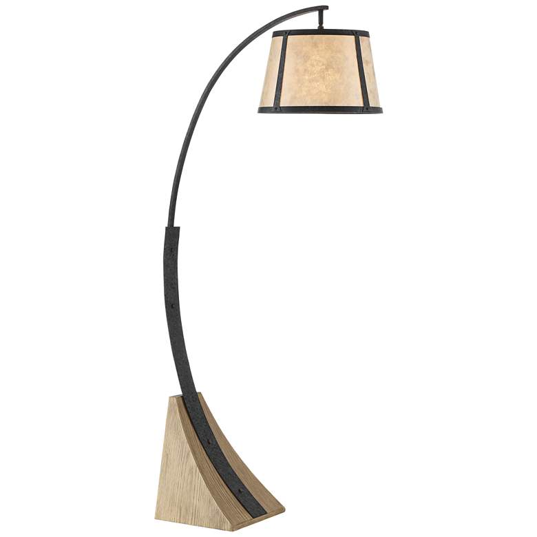 Image 7 Franklin Iron Works Oak River 66 1/2" Gray Blond Mica Arc Floor Lamp more views