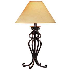Image3 of Franklin Iron Works Open Scroll 30" Rustic Wrought Iron Table Lamp