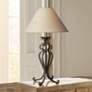 Franklin Iron Works Open Scroll 30" Rustic Wrought Iron Table Lamp in scene