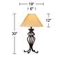 Franklin Iron Works Open Scroll 30" Rustic Wrought Iron Table Lamp in scene