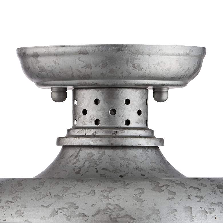 Image 4 Franklin Iron Works Park 8 1/2" Galvanized Outdoor Cage Ceiling Light more views