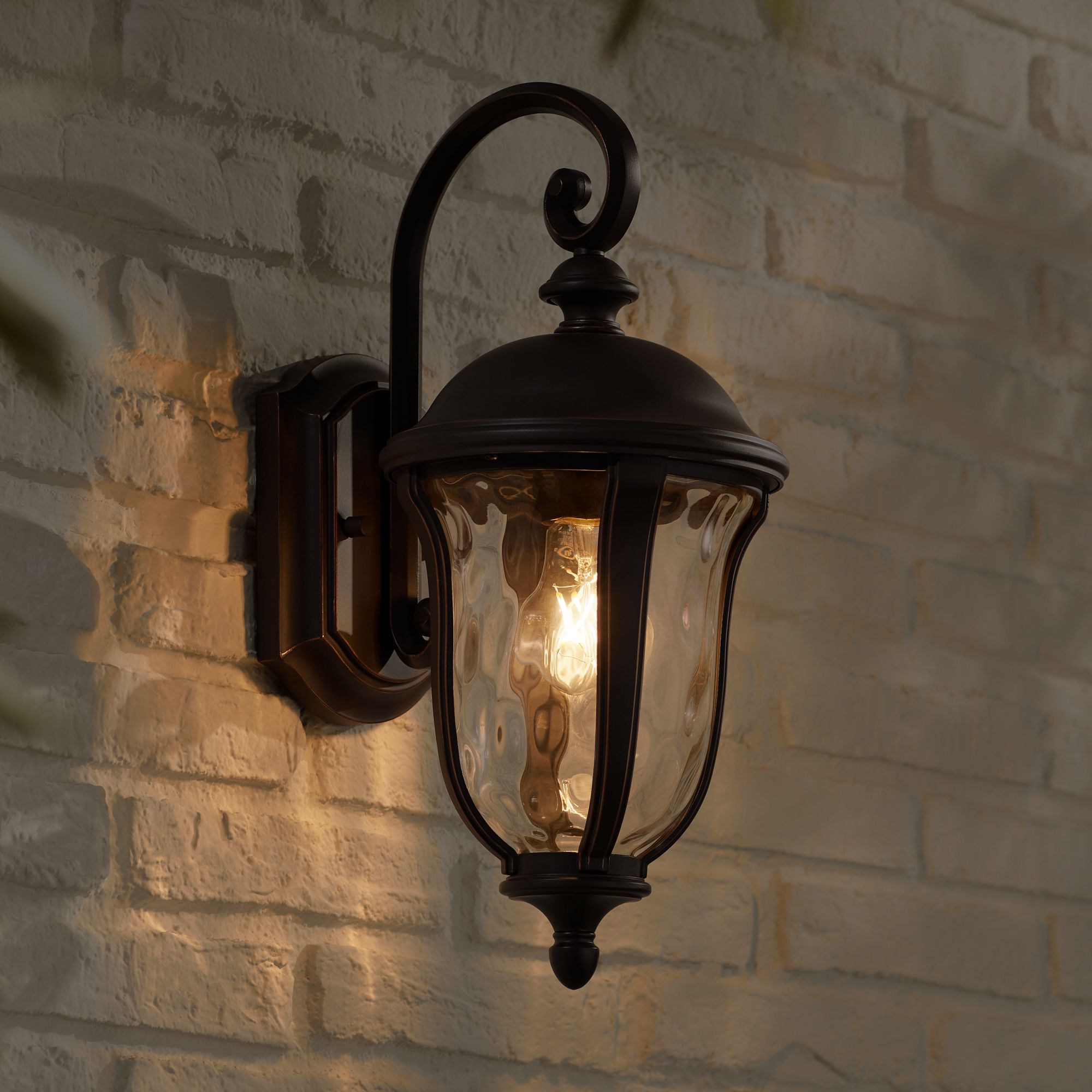 Image 5 Franklin Iron Works Park Sienna 16 3/4" Bronze Scroll Outdoor Wall Lt more views