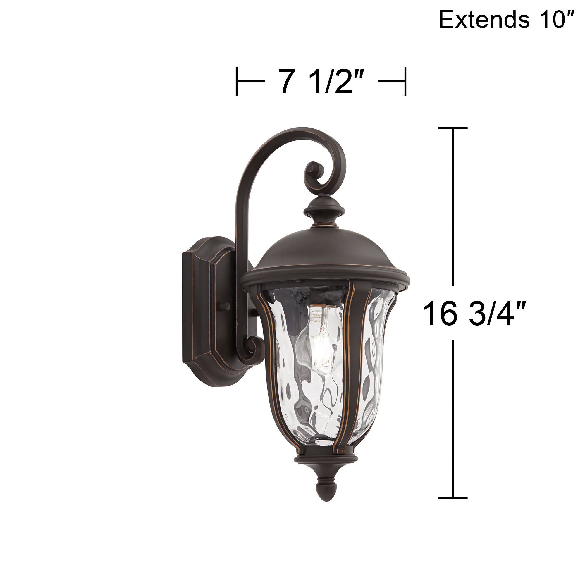 Franklin Iron Works Park Sienna 16 3/4" Bronze Scroll Outdoor Wall Lt