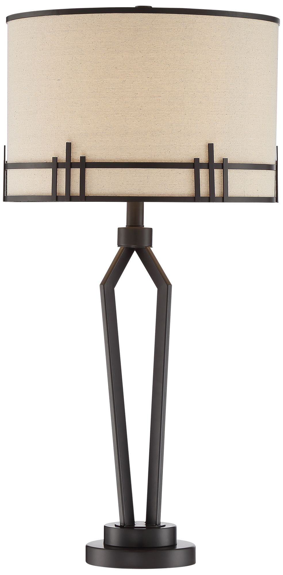 Image 7 Franklin Iron Works Picket 28" Bronze Industrial USB Lamps Set of 2 more views