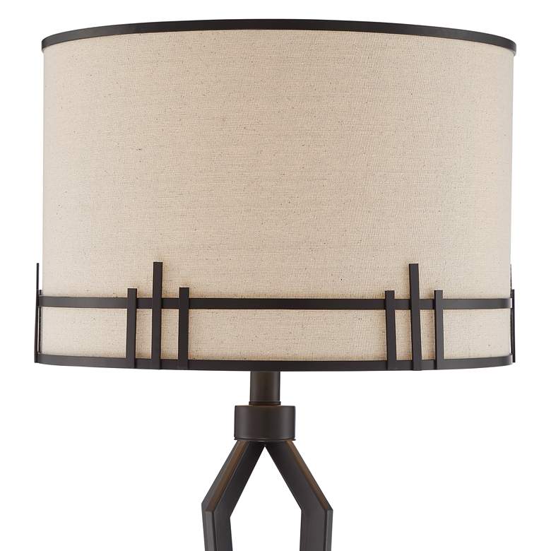 Image 3 Franklin Iron Works Picket 28" Open Base Bronze USB Table Lamp more views