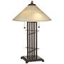 Franklin Iron Works Planes &#39;n&#39; Posts Glass Table Lamp with Dimmer