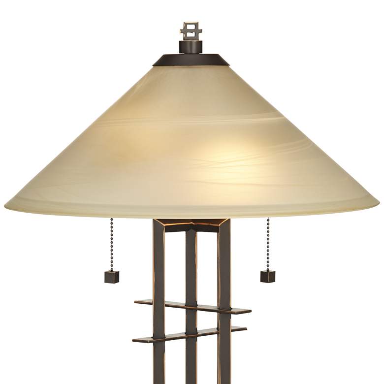 Image 4 Franklin Iron Works Planes &#39;n&#39; Posts Glass Table Lamp with Dimmer more views
