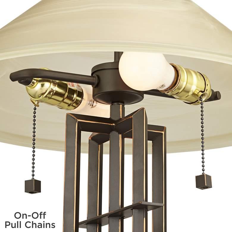 Image 5 Franklin Iron Works Planes 'n' Posts Glass Table Lamp with Dimmer more views