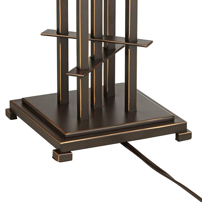 Image 7 Franklin Iron Works Planes 'n' Posts Glass Table Lamp with Dimmer more views
