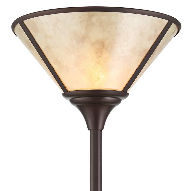 Image 3 Franklin Iron Works Plymouth 72" Bronze and Mica Torchiere Floor Lamp more views