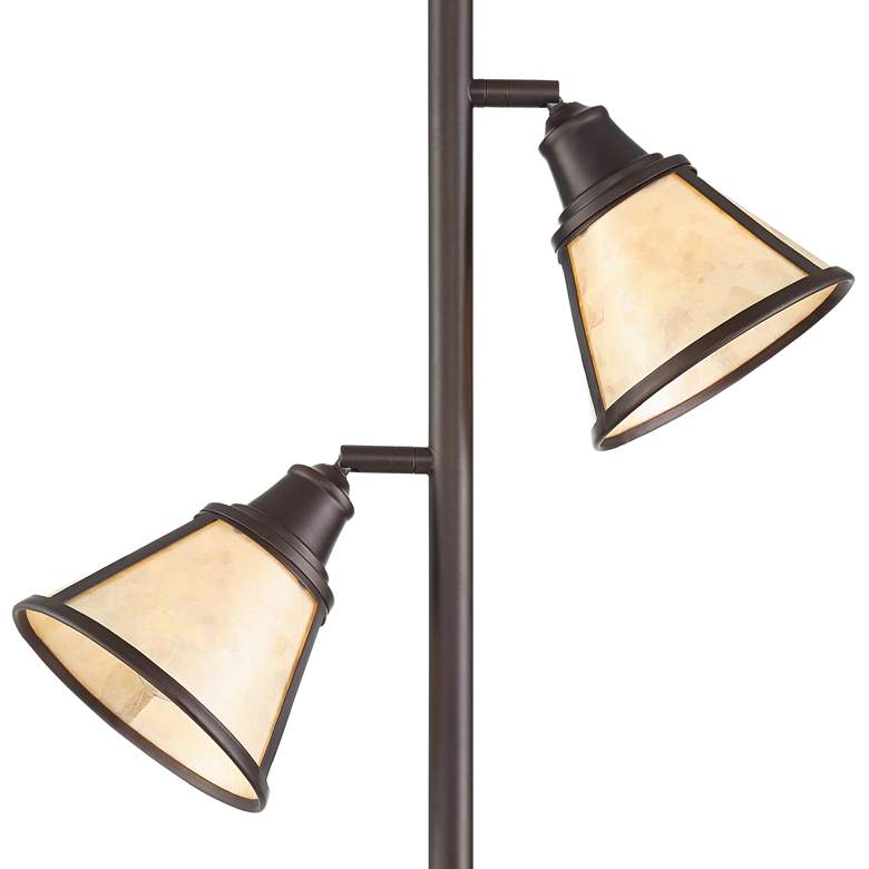 Image 4 Franklin Iron Works Plymouth 72" Bronze and Mica Torchiere Floor Lamp more views