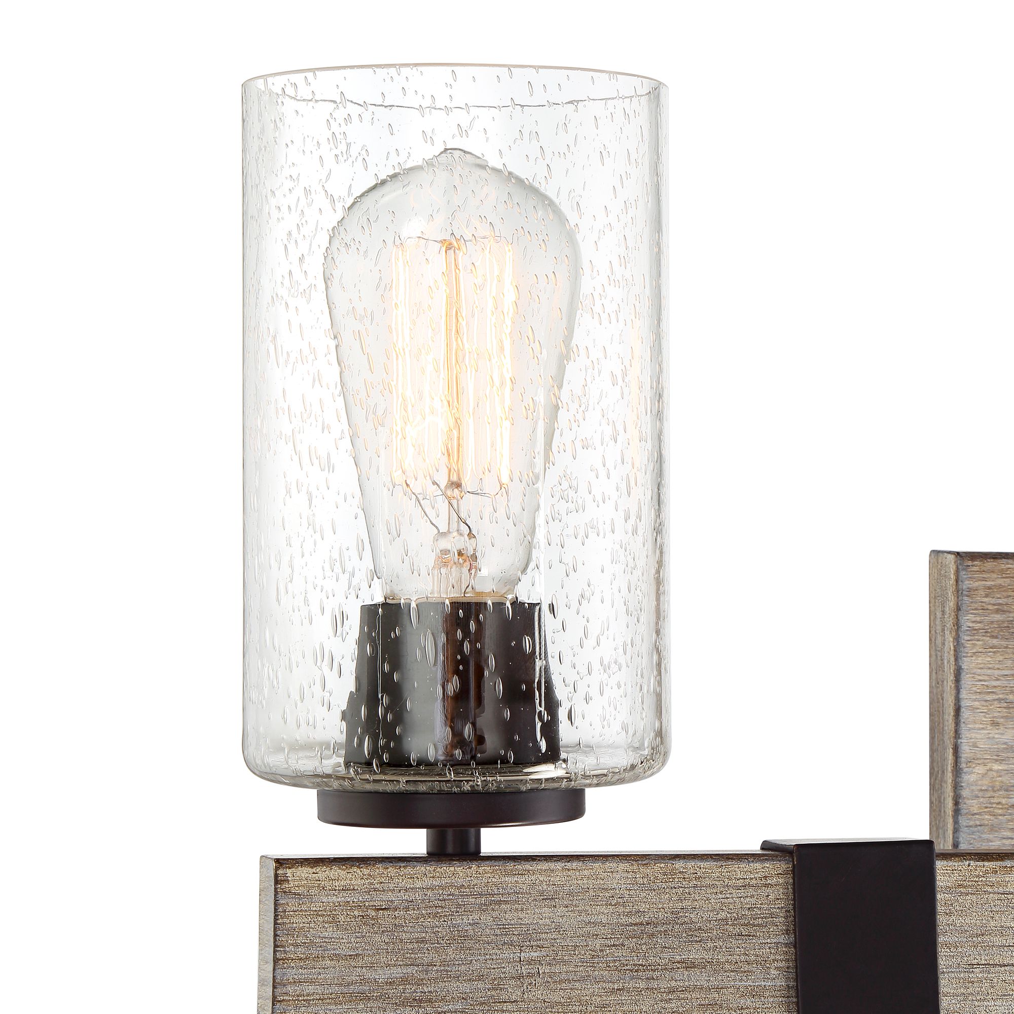 Image 3 Franklin Iron Works Poetry 23 1/2" Bronze and Faux Wood Bath Light more views