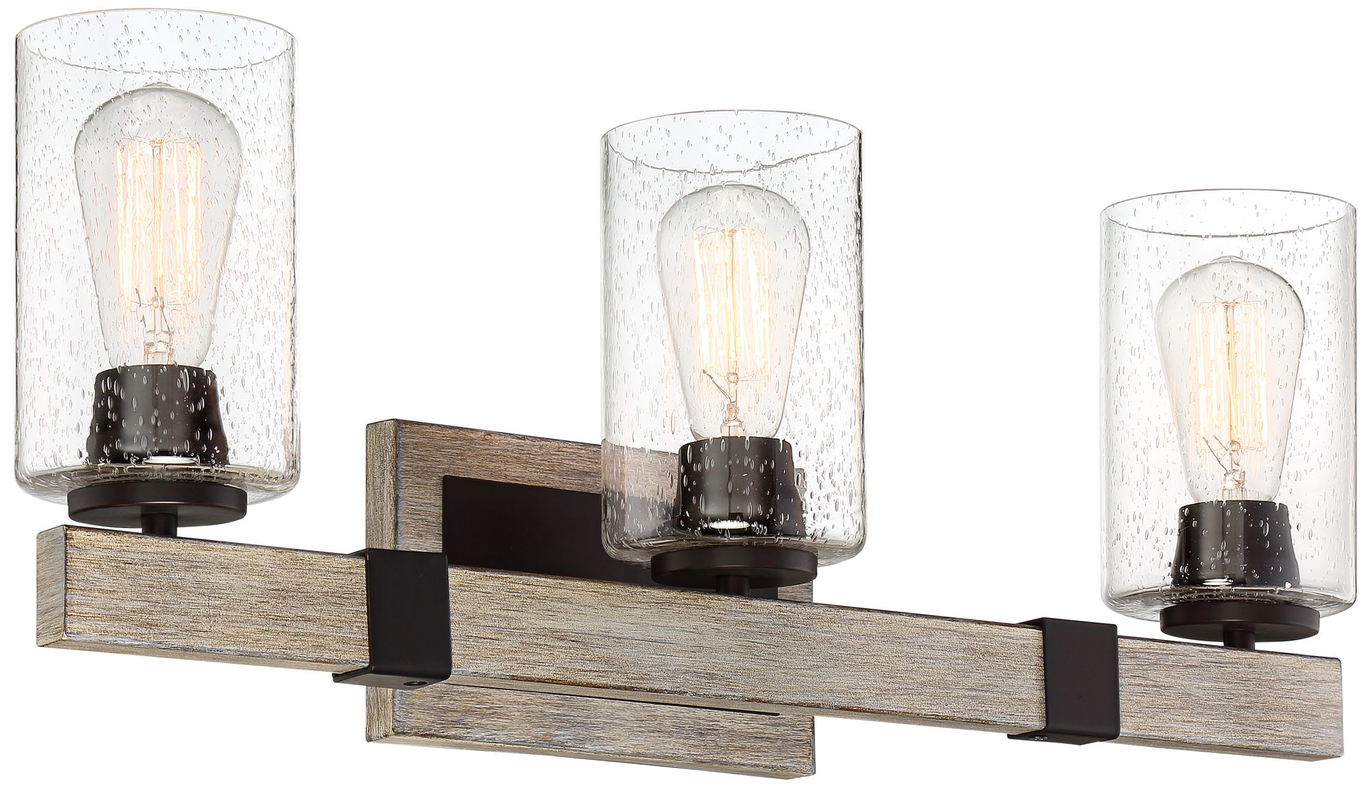 Image 6 Franklin Iron Works Poetry 23 1/2" Bronze and Faux Wood Bath Light more views