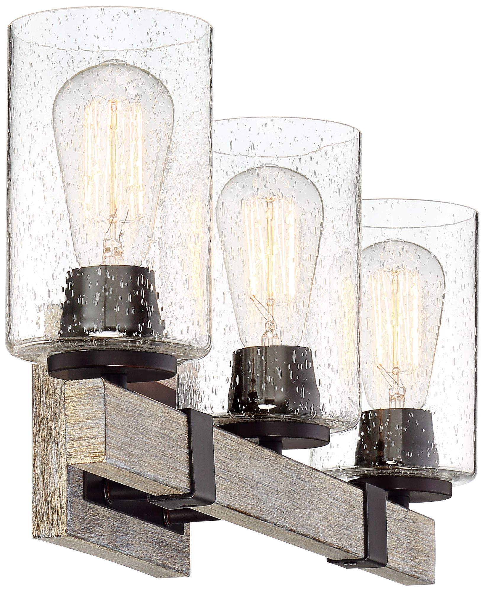 Image 7 Franklin Iron Works Poetry 23 1/2" Bronze and Faux Wood Bath Light more views