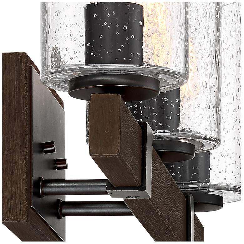 Image 4 Franklin Iron Works Poetry 23 1/2" Wood Grain 3-Light Bath Light more views