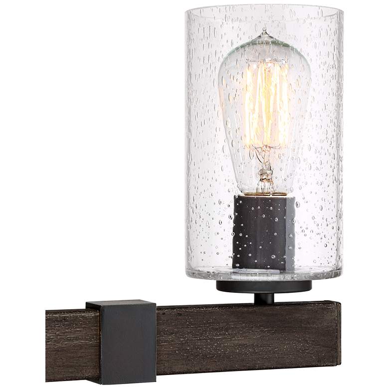 Image 5 Franklin Iron Works Poetry 23 1/2" Wood Grain 3-Light Bath Light more views