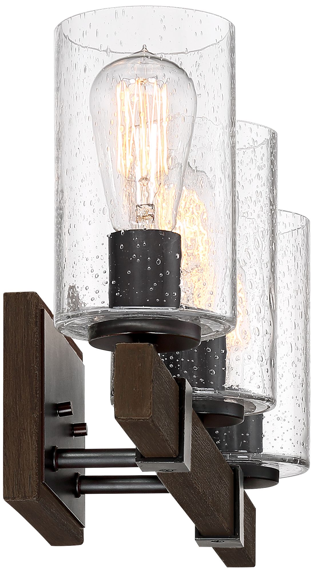 Franklin Iron Works Poetry 23 1/2" Wood Grain 3-Light Bath Light in scene