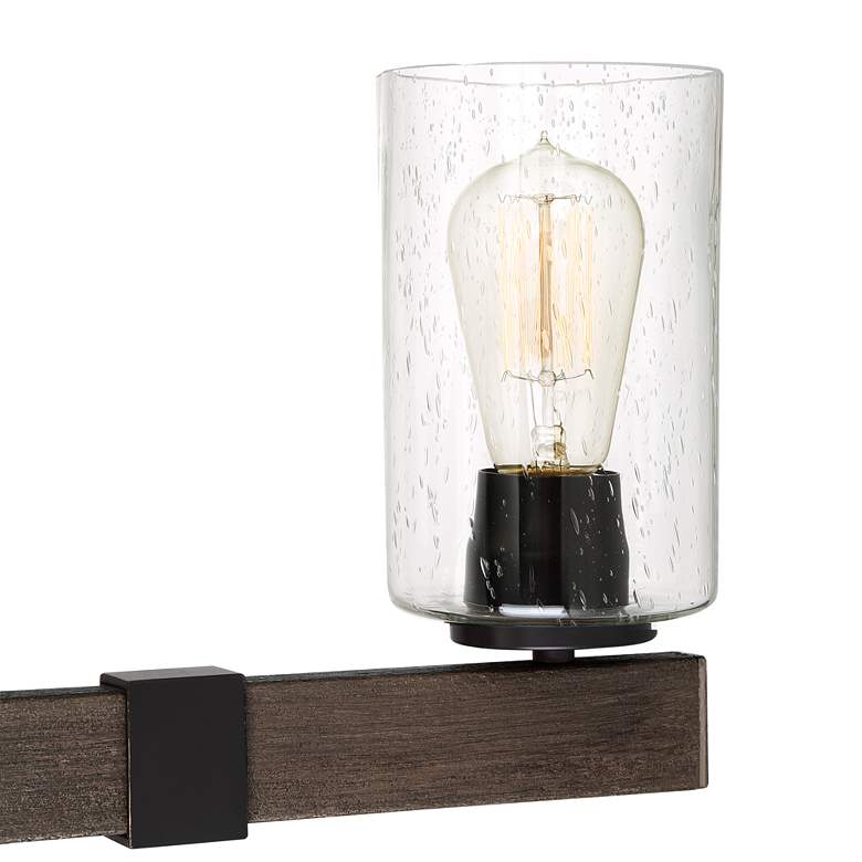 Image 3 Franklin Iron Works Poetry 44" Wide Wood Grain 5-Light Bath Light more views