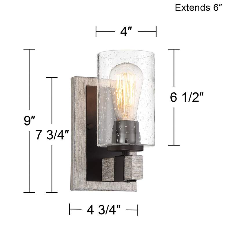 Image 6 Franklin Iron Works Poetry 9" High Bronze-Gray Wall Sconce more views