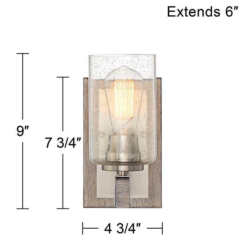 Image 7 Franklin Iron Works Poetry 9 inch High Nickel Gray Wood Rustic Wall Sconce more views
