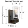 Franklin Iron Works Poetry 9" High Seeded Glass Wall Sconces Set of 2 in scene