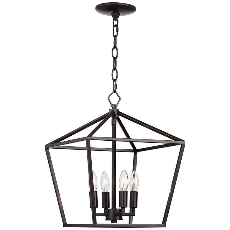 Image 7 Franklin Iron Works Queluz 13 inch Wide Bronze 4-Light Entry Pendant Light more views