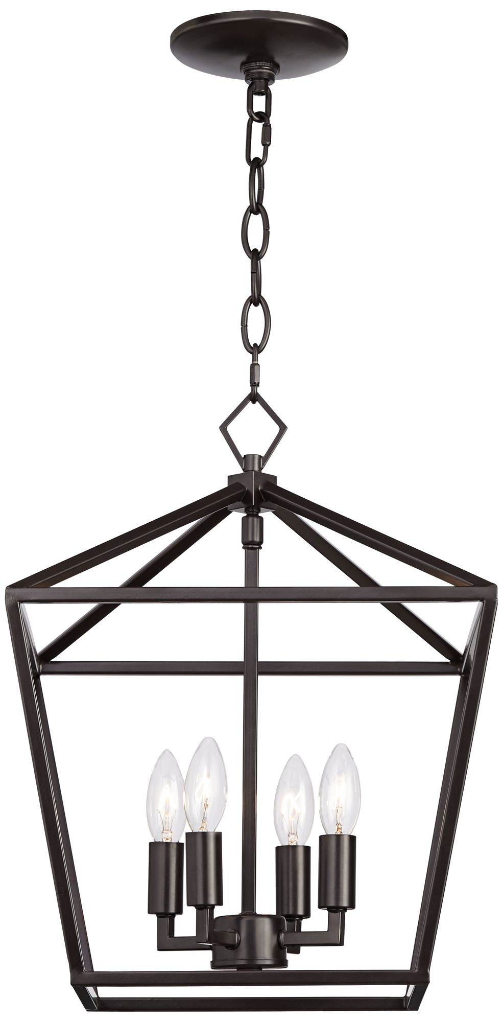 Franklin Iron Works Queluz 13" Wide Bronze 4-Light Entry Pendant Light in scene