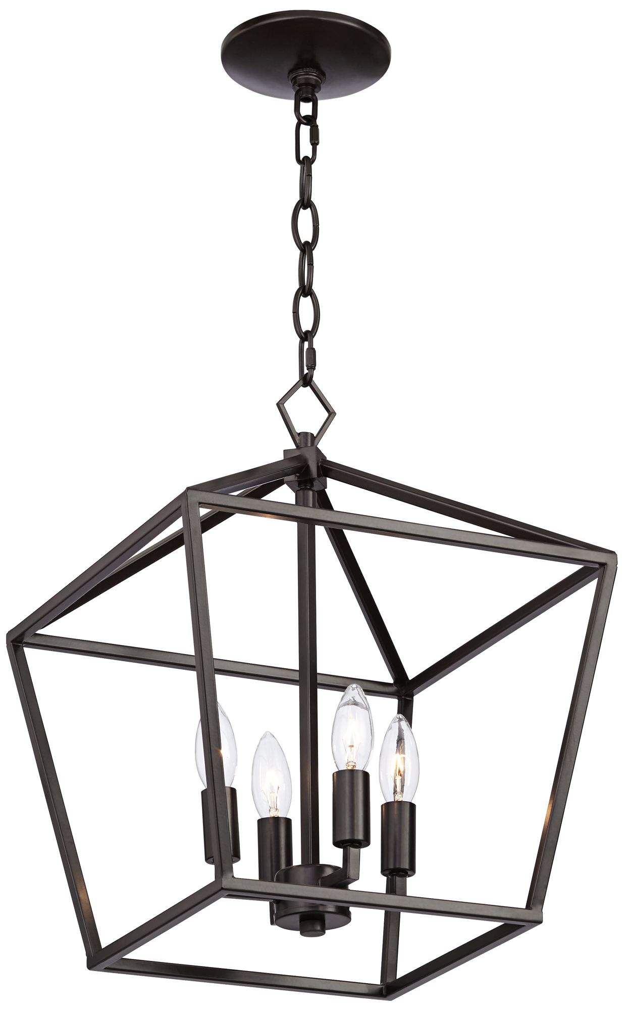 Franklin Iron Works Queluz 13" Wide Bronze 4-Light Entry Pendant Light in scene