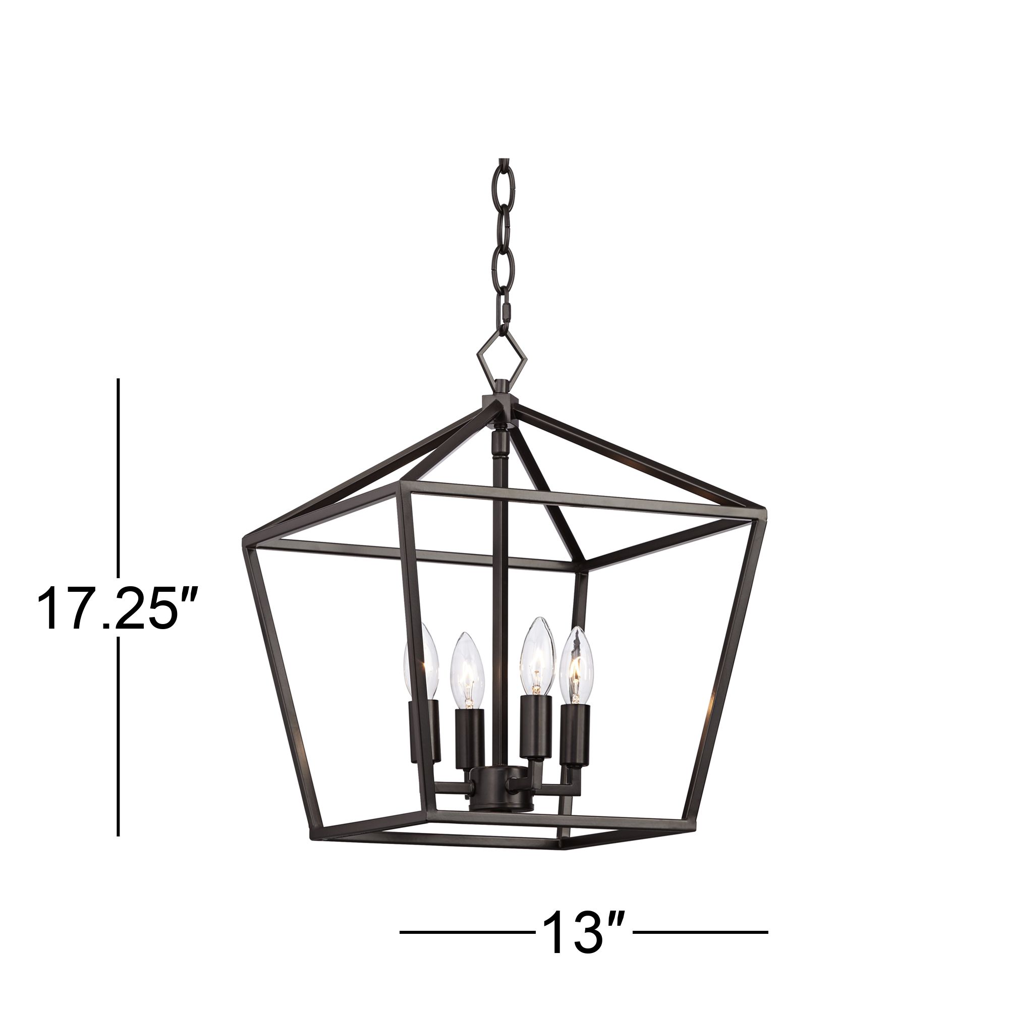 Franklin Iron Works Queluz 13" Wide Bronze 4-Light Entry Pendant Light in scene