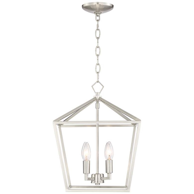 Image 7 Franklin Iron Works Queluz 13 inch Wide Nickel 4-Light Entry Pendant Light more views