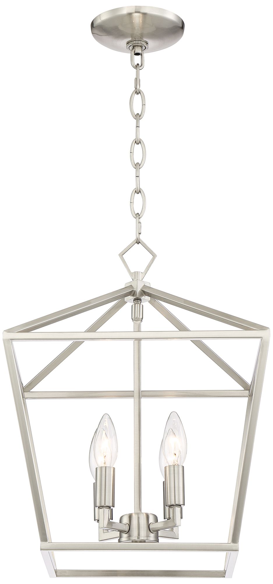 Franklin Iron Works Queluz 13" Wide Nickel 4-Light Entry Pendant Light