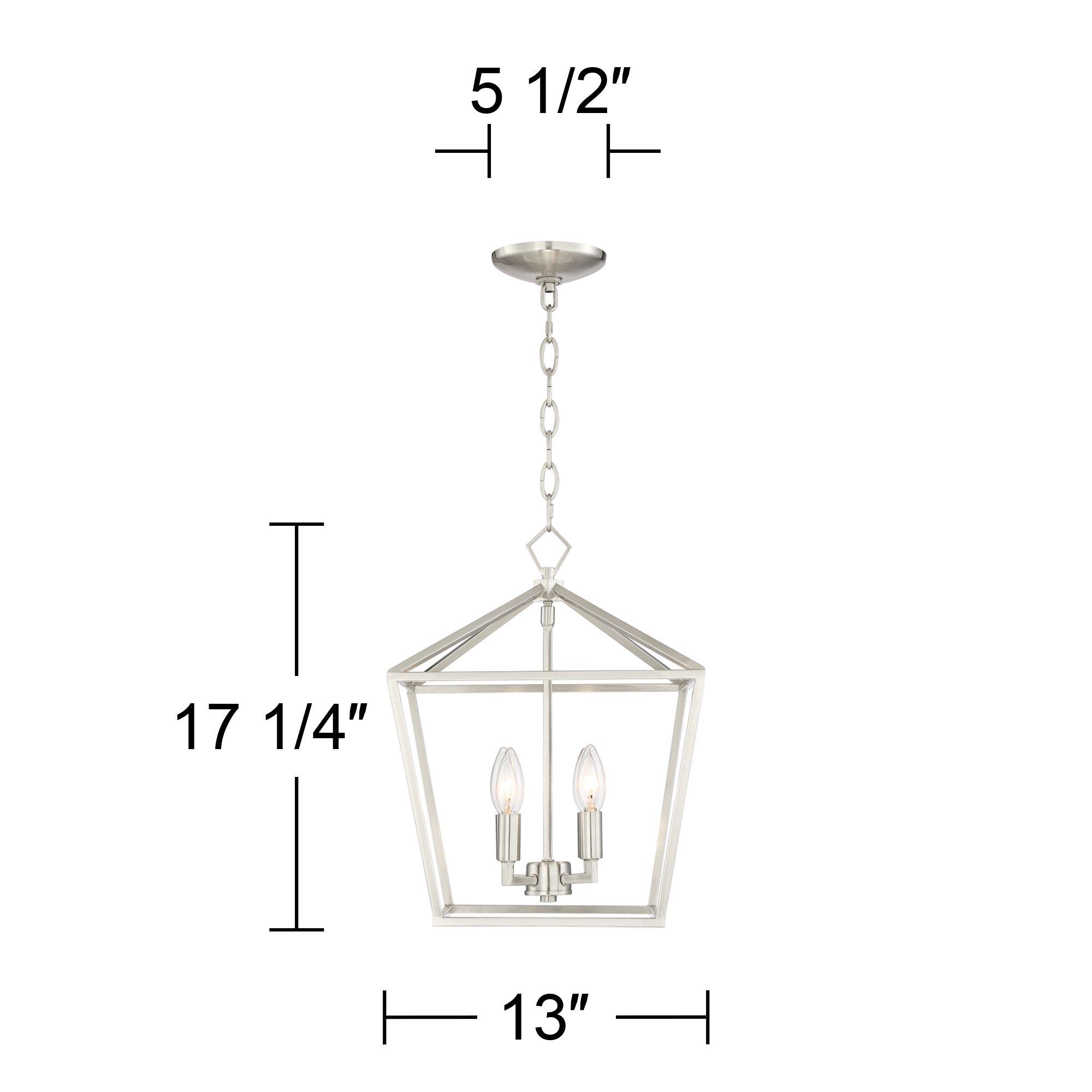 Franklin Iron Works Queluz 13" Wide Nickel 4-Light Entry Pendant Light