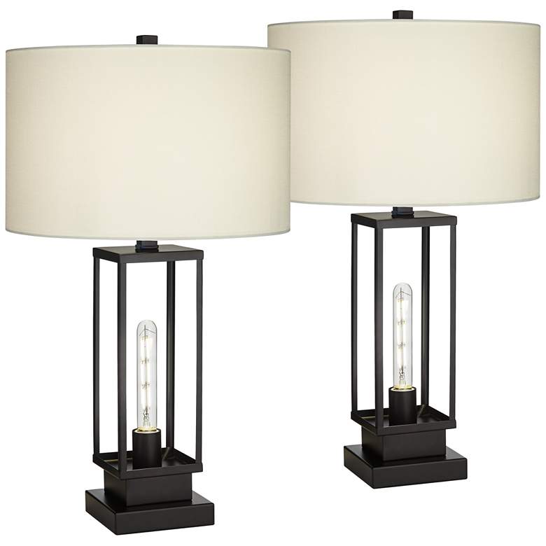 Image 2 Franklin Iron Works Rafael Lamps with Night Light and Dual USB - Set of 2