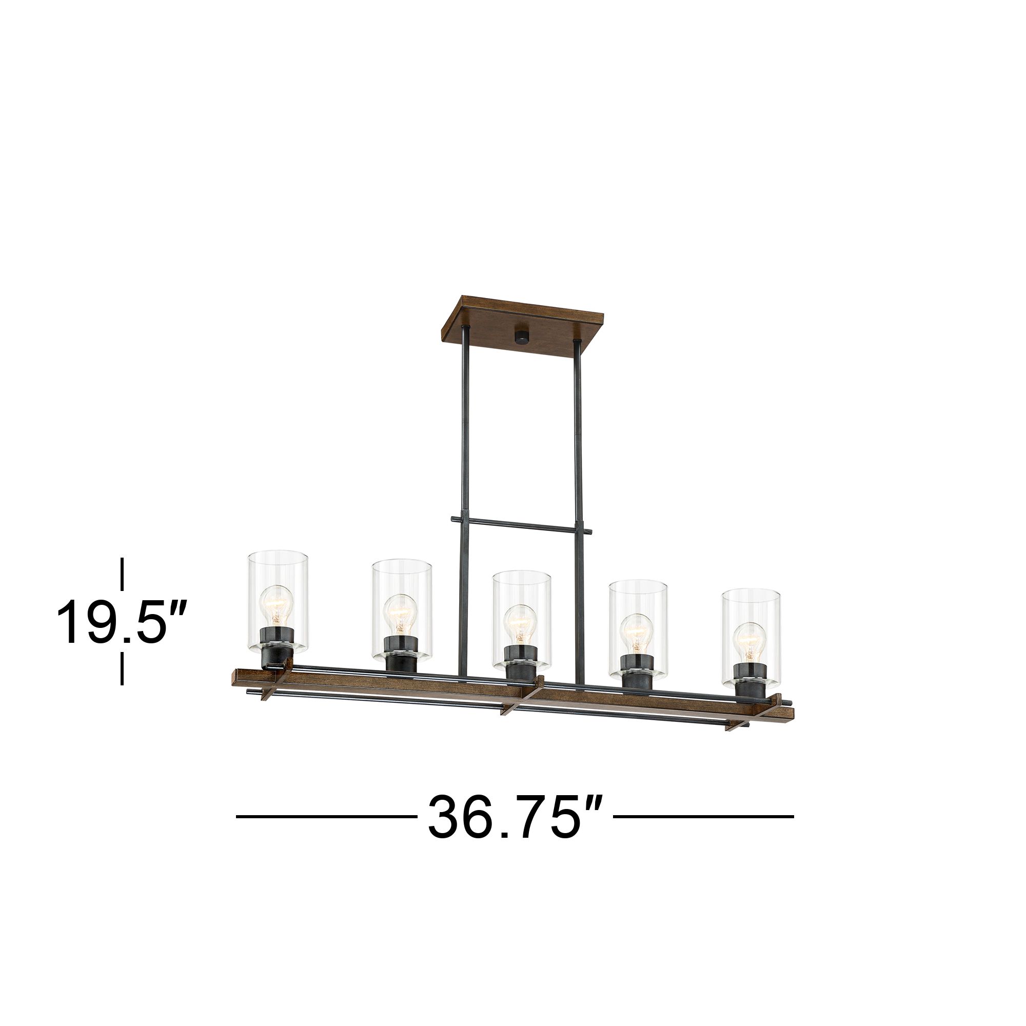 Franklin Iron Works Ranger 36 3/4" Rustic Farmhouse Linear Pendant