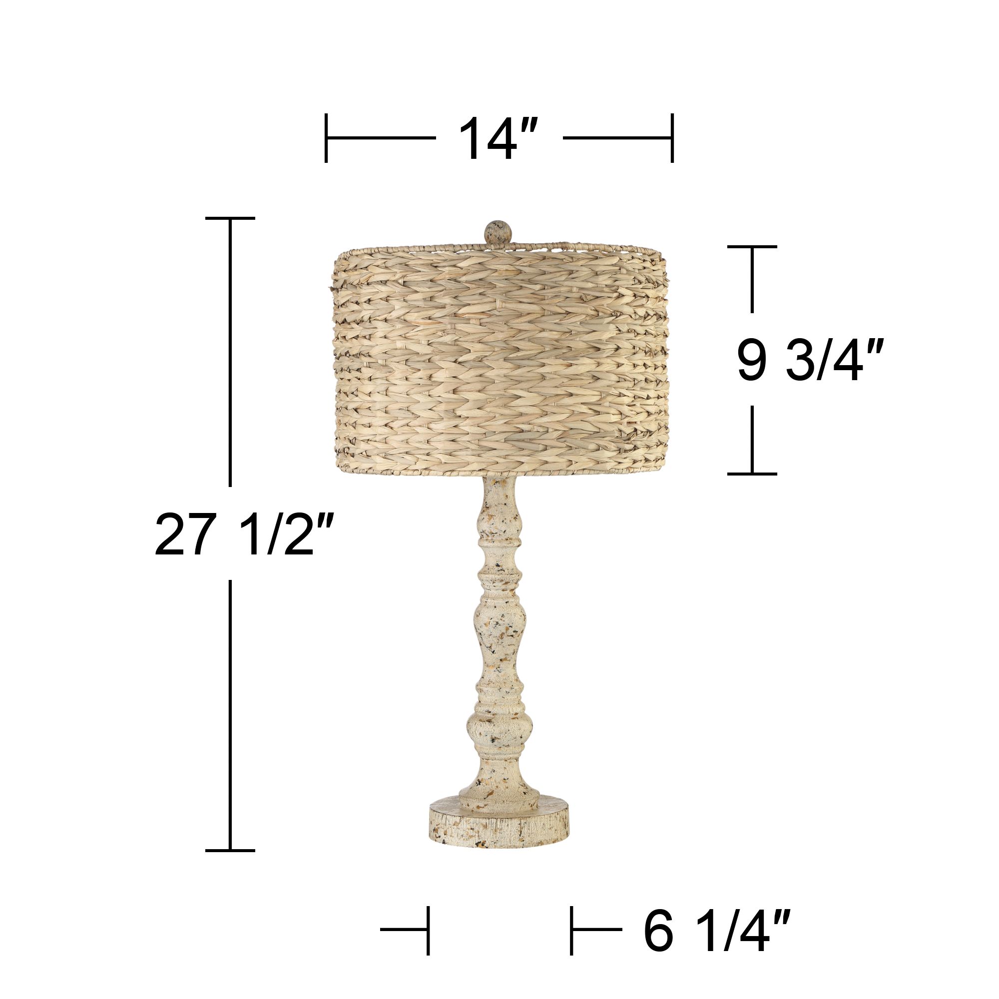 Franklin Iron Works Rattan 27 1/2" Distressed Candlestick Table Lamp