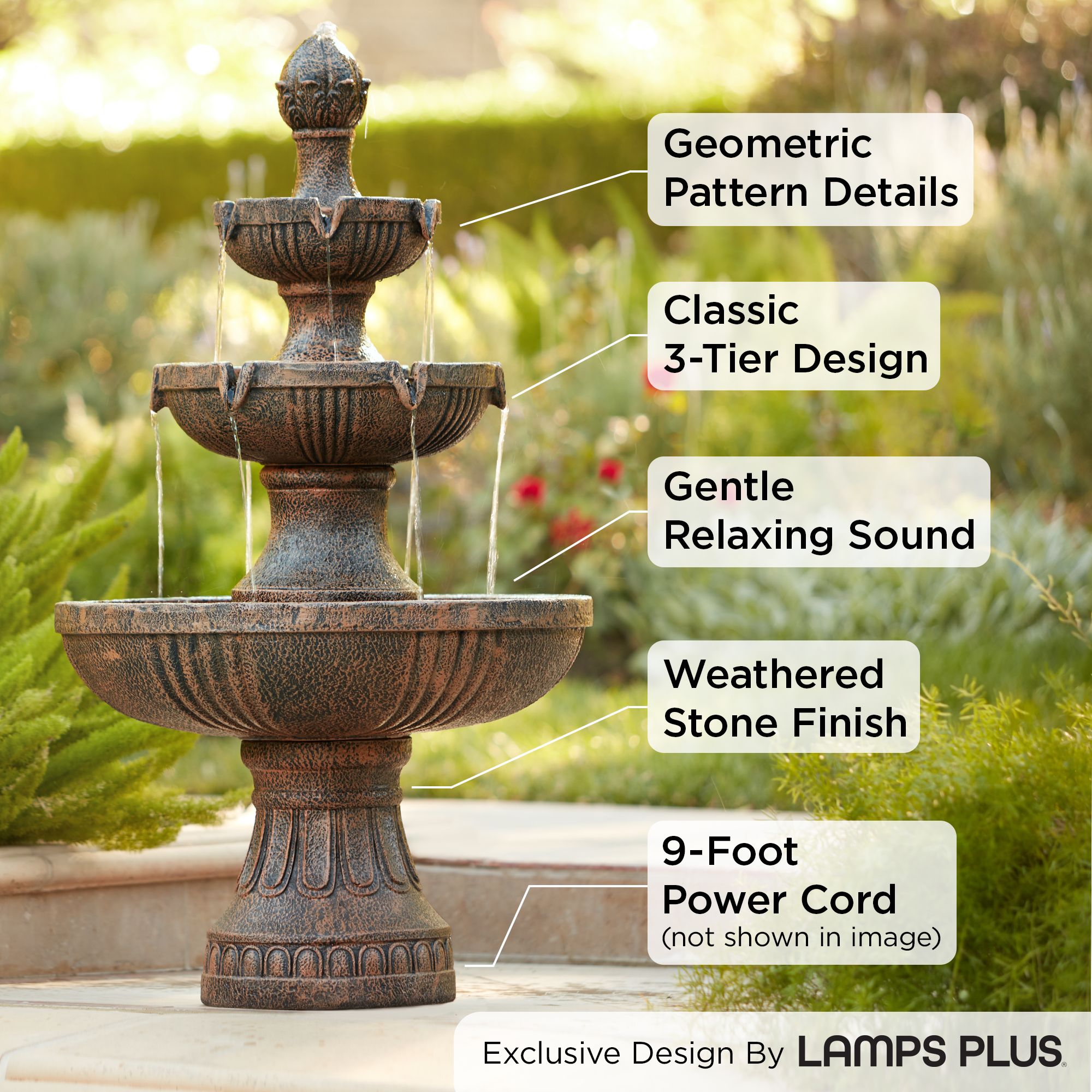 Image 4 Franklin Iron Works Ravenna 43" High Italian Garden Tiered Fountain more views