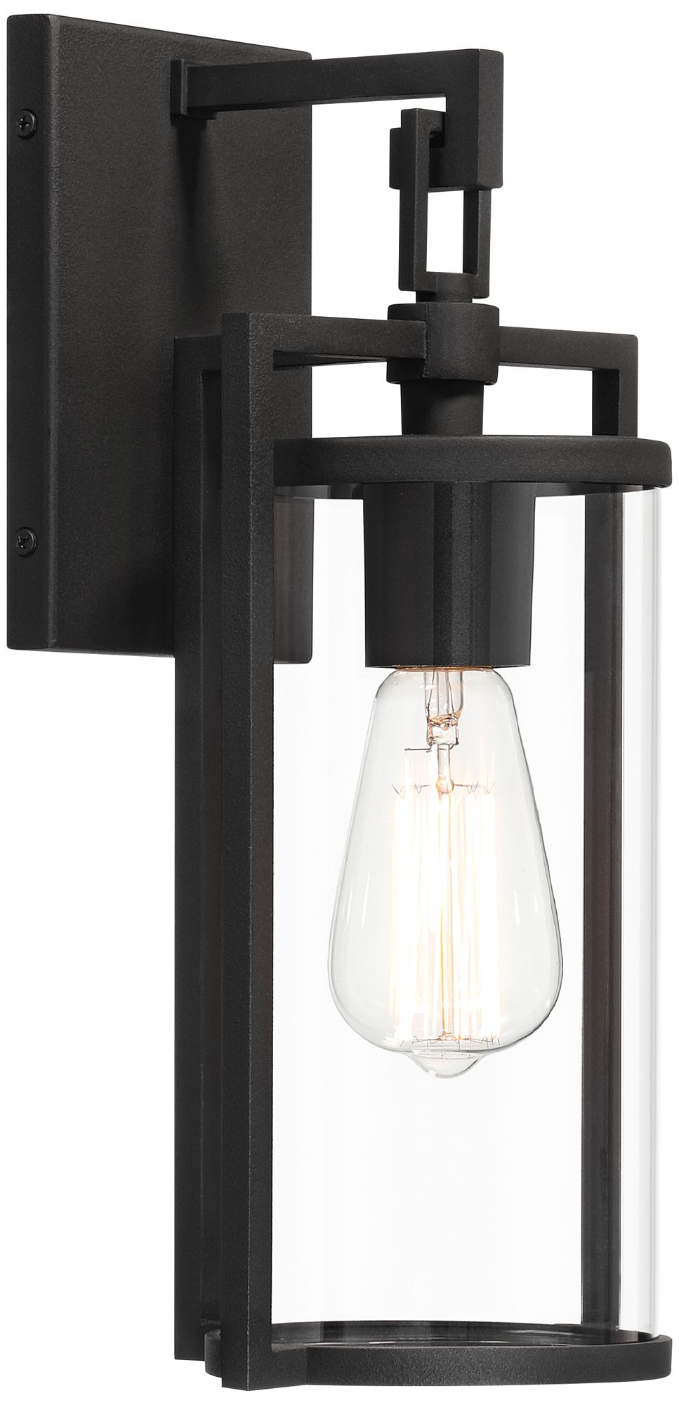 Franklin Iron Works Rennes 14 3/4" High Black Outdoor Wall Light in scene