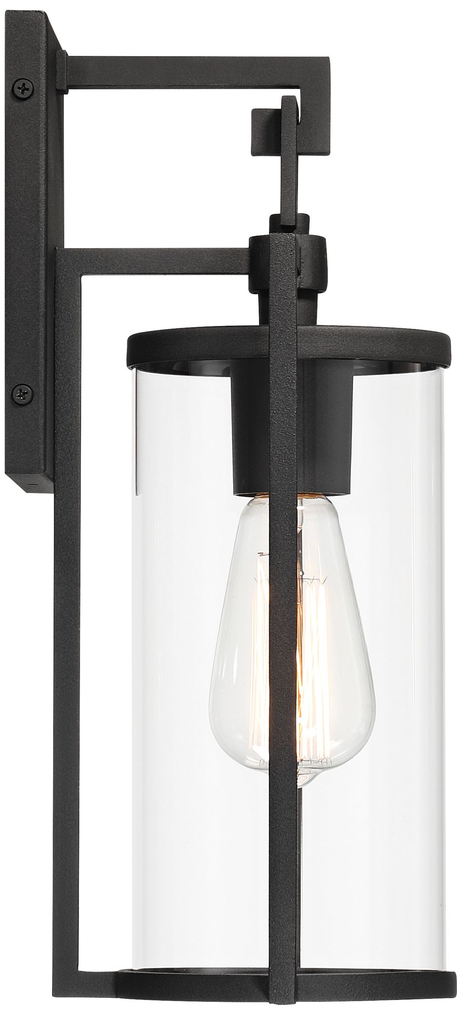 Franklin Iron Works Rennes 14 3/4" High Black Outdoor Wall Light in scene