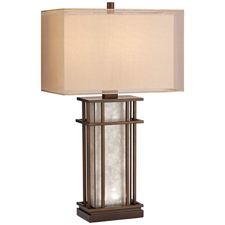 Image 3 Franklin Iron Works Rhodes Mica Glass Table Lamp with LED Night Lights