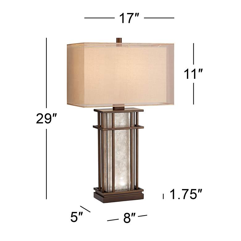 Image 7 Franklin Iron Works Rhodes Mica Glass Table Lamp with LED Night Lights more views