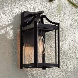 Image1 of Franklin Iron Works Rockford 12 1/2" High Black Outdoor Wall Light
