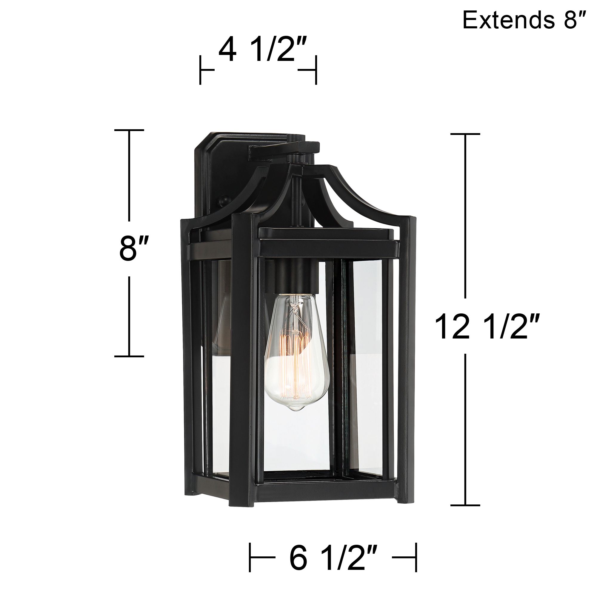 Franklin Iron Works Rockford 12 1/2" High Black Outdoor Wall Light