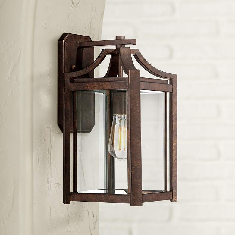 Image 1 Franklin Iron Works Rockford 16 1/4" High Bronze Outdoor Wall Light