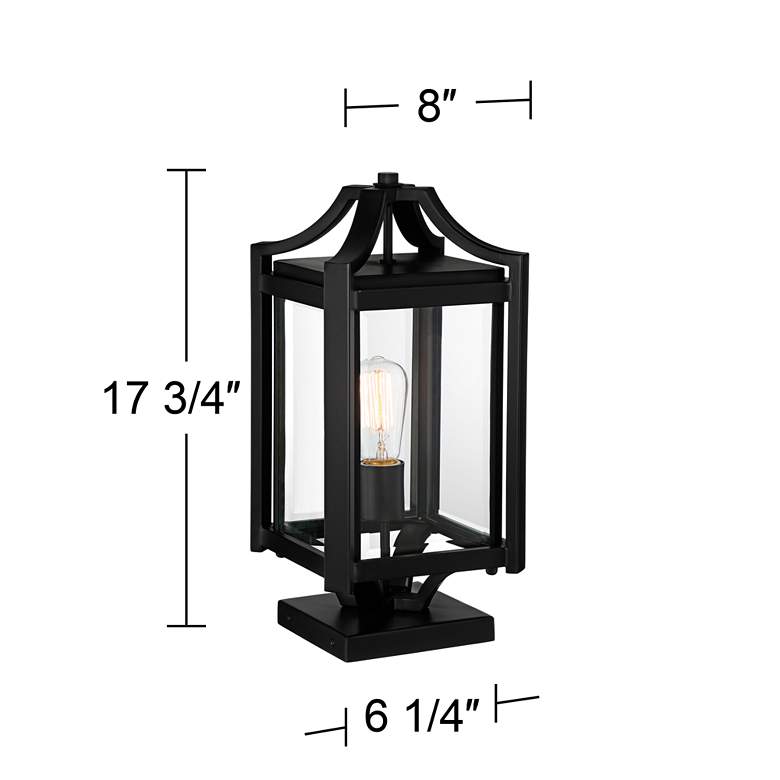 Image 7 Franklin Iron Works Rockford 17 3/4" High Black Pier Mount Light more views