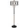 Franklin Iron Works Rodeo 63 1/2" Black and Faux Wood Floor Lamp
